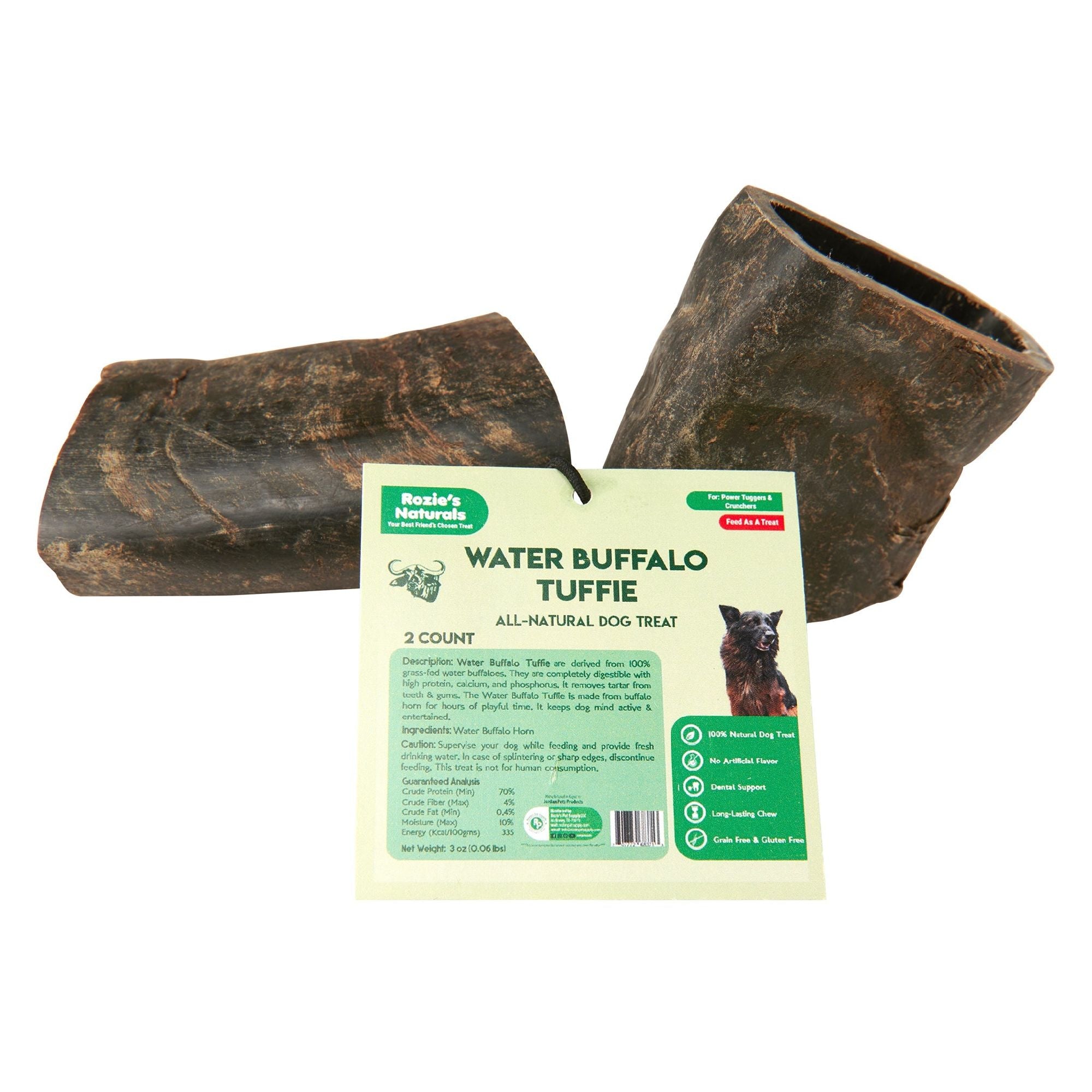 Water Buffalo Horn Tuffie- 100% Natural Dog Treat